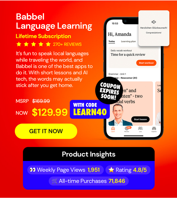 Babbel Language Learning: Lifetime Subscription (All Languages)