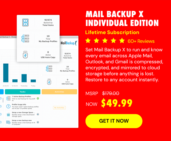 Mail Backup X Individual Edition: Lifetime Subscription