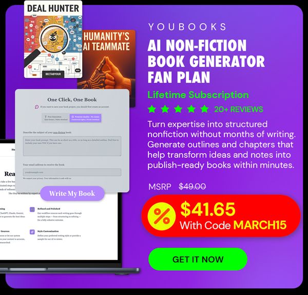 Youbooks AI Non-Fiction Book Generator: (Fan Plan) Lifetime Subscriptions