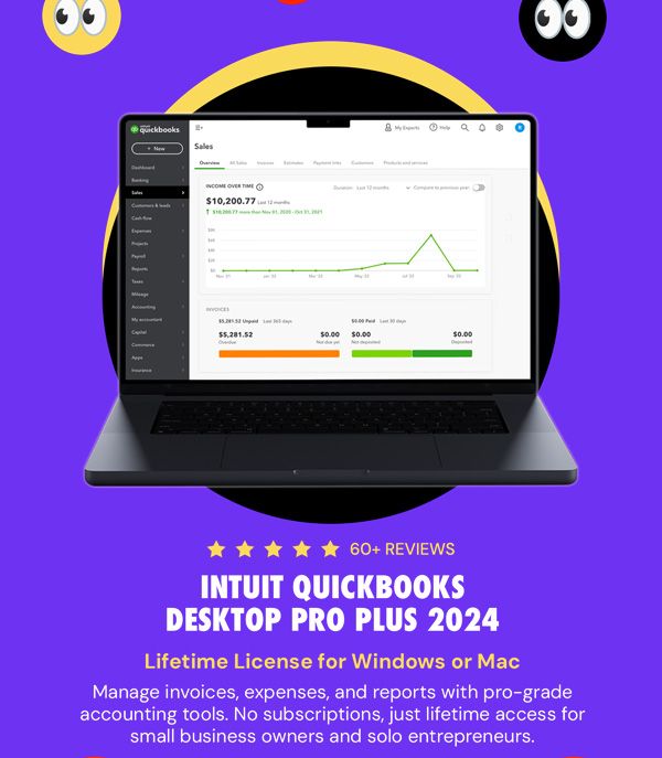 Intuit QuickBooks Desktop Pro Plus 2024 (1 User): Lifetime License
