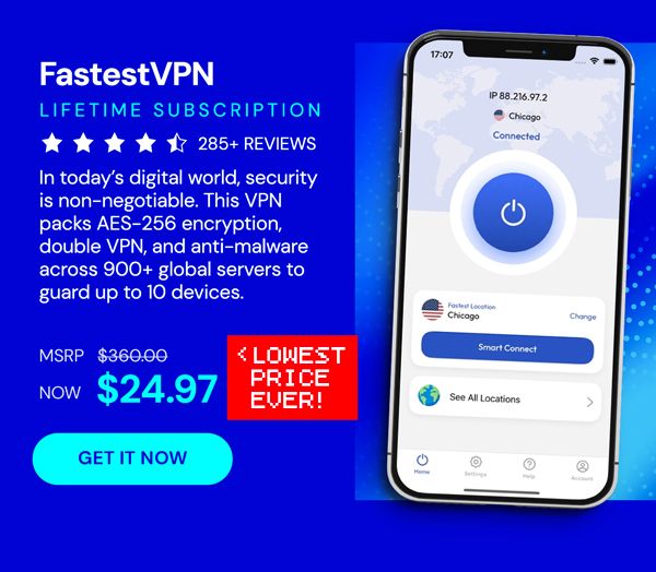 FastestVPN: Lifetime Subscription (10 Devices)