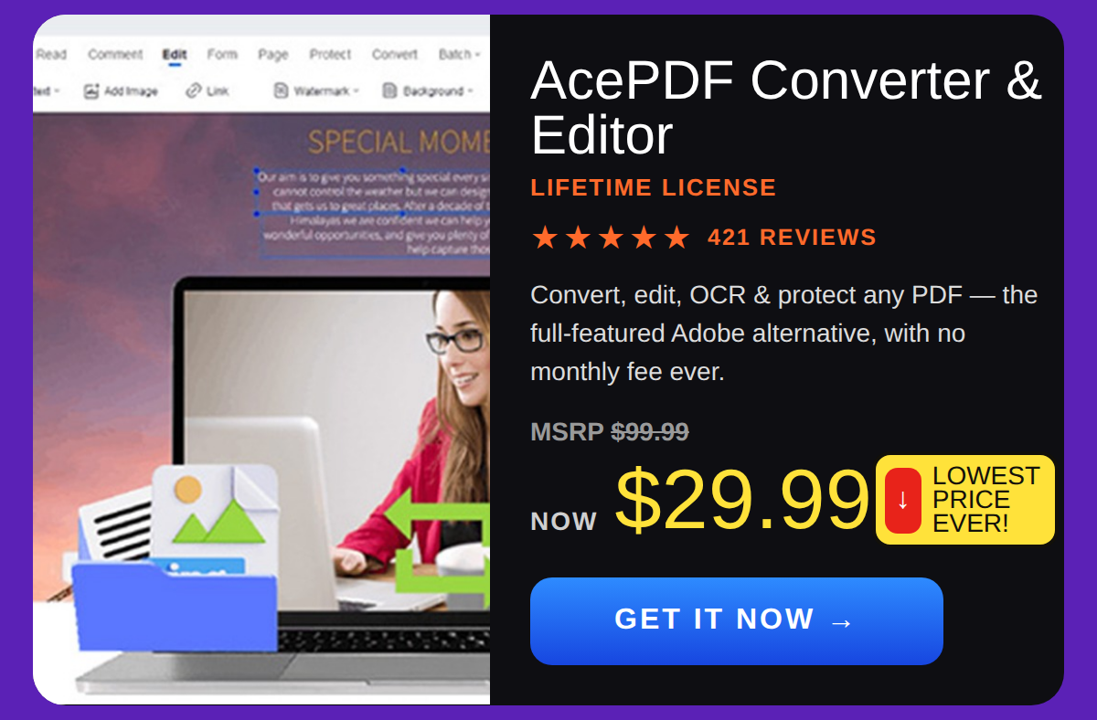 AcePDF Converter & Editor: Lifetime License