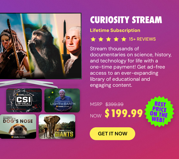 Curiosity Stream Standard Plan: Lifetime Subscription
