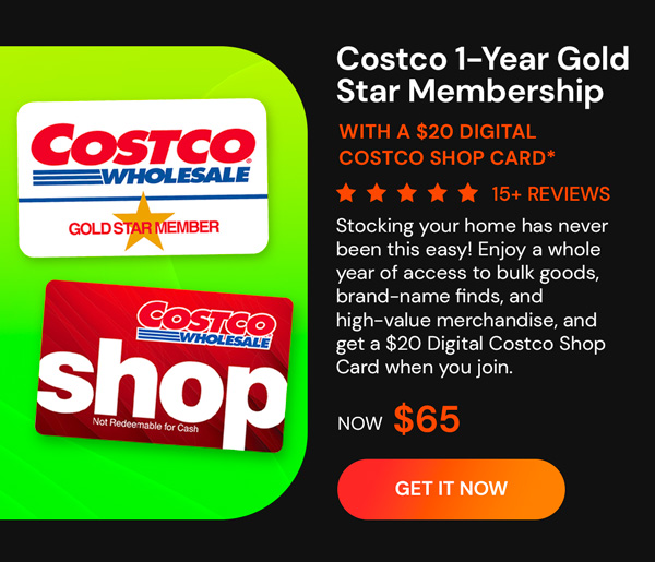 Costco 1-Year Gold Star Membership + $20 Digital Costco Shop Card