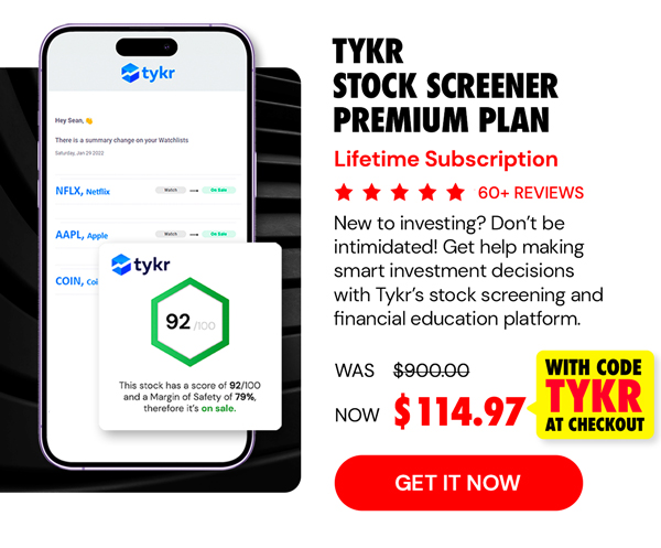 Tykr Stock Screener: Premium Plan Lifetime Subscription