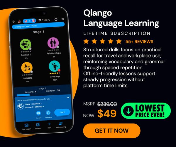 Qlango Language Learning: Lifetime Subscription (All Languages)