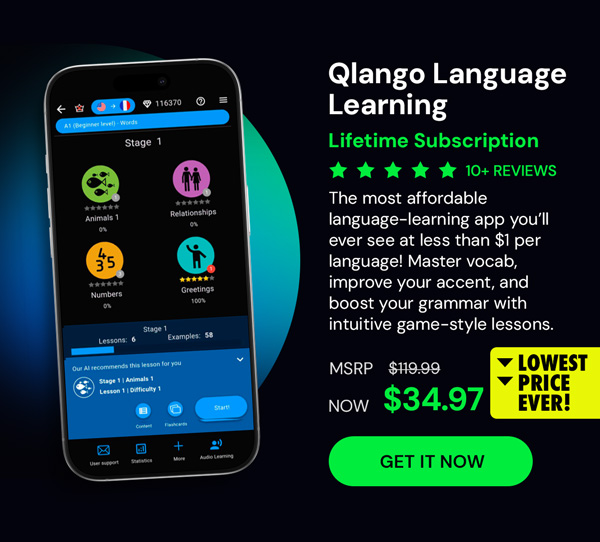 Qlango Language Learning: Lifetime Subscription (All Languages)