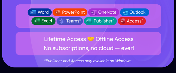 Microsoft Office Professional 2021 for Windows or Mac: Lifetime License