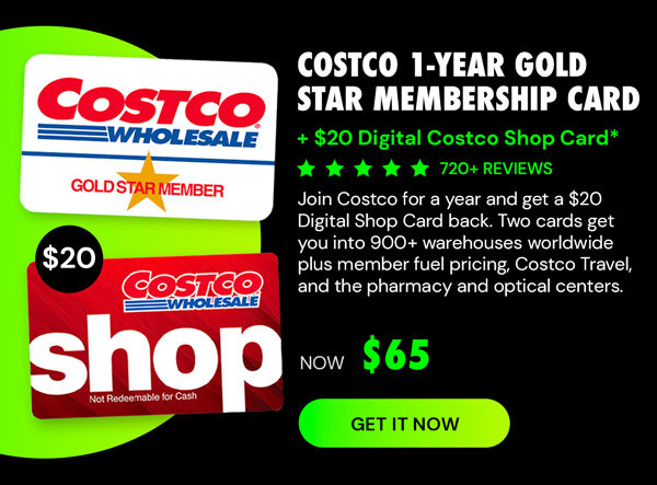 Costco 1-Year Gold Star Membership + $20 Digital Costco Shop Card