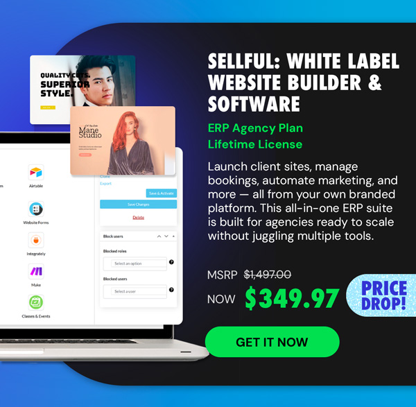 Sellful - White Label Website Builder & Software: ERP Agency Plan (Lifetime)