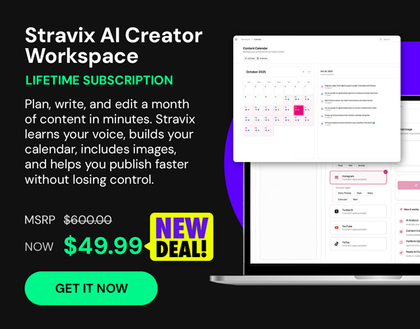 Stravix AI Creator Workspace: Lifetime Subscription