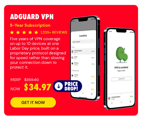 AdGuard VPN: 5-Yr Subscription