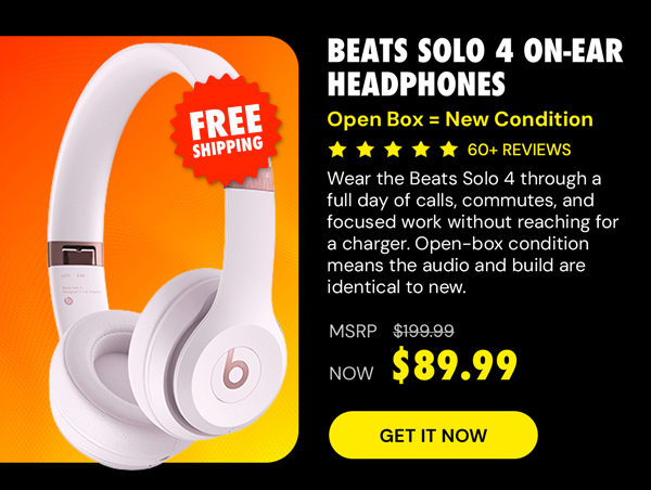 Beats Solo 4 On-Ear Headphones - Cloud Pink (Open Box)