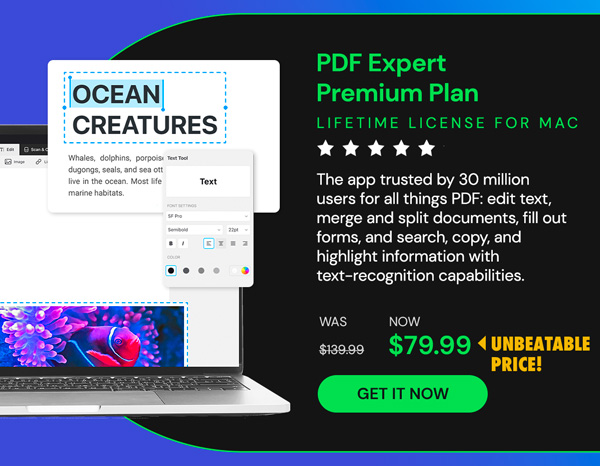 PDF Expert Premium Plan: Lifetime Subscription (Mac)