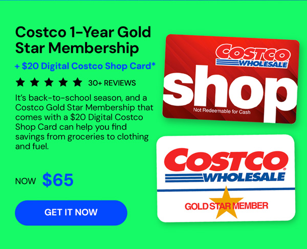 Costco 1-Year Gold Star Membership + $20 Digital Costco Shop Card