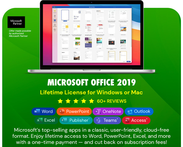 Microsoft Office 2019 for Windows or Mac