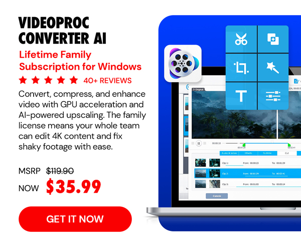 VideoProc Converter AI: Lifetime Family License (For Windows)