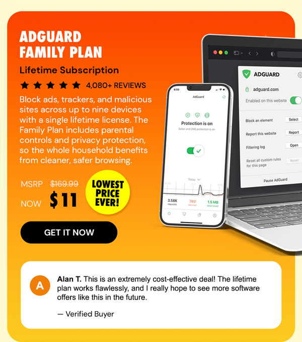 AdGuard Family Plan: Lifetime Subscription