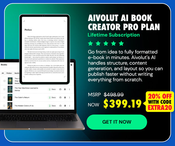 Aivolut AI Book Creator Pro Plan: Lifetime Subscription
