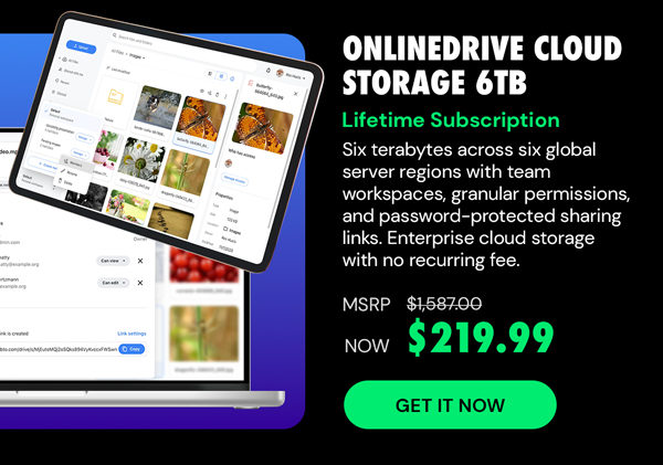 OnlineDrive Cloud Storage: Lifetime Subscription (Enterprise Plan/6TB)