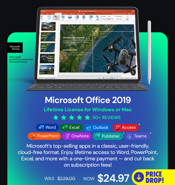 Microsoft Office 2019 for Windows or Mac | Lifetime License