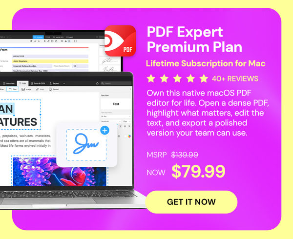 PDF Expert Premium Plan: Lifetime Subscription (Mac)