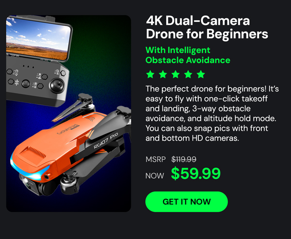 4K Dual-Camera Drone for Beginners with Intelligent Obstacle Avoidance