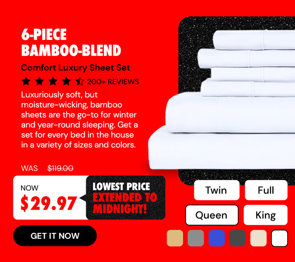 6-Piece Bamboo-Blend Comfort Luxury Sheet Set