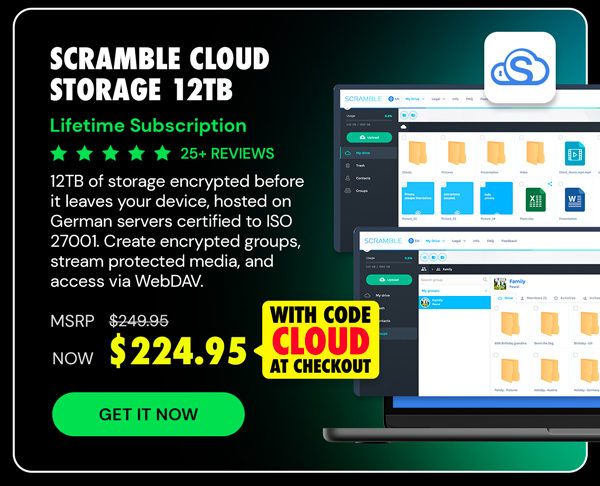 Scramble Cloud Storage Lifetime Subscription (12TB)
