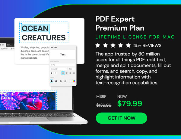 PDF Expert Premium Plan: Lifetime Subscription (Mac)