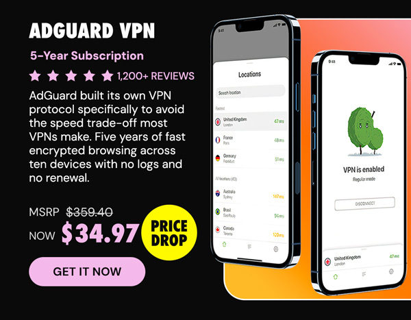 AdGuard VPN: 5-Yr Subscription