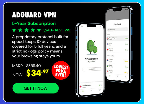 AdGuard VPN: 5-Yr Subscription