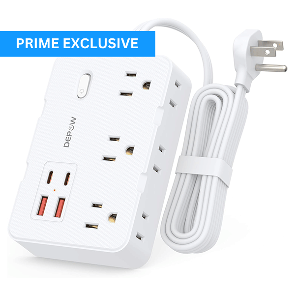 5' Surge Protector Power Strip w/ Flat Plug