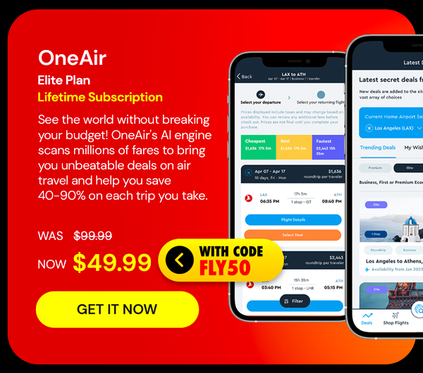 OneAir Elite Plan: Lifetime Subscription (Save Big on Flights, Hotels & More)