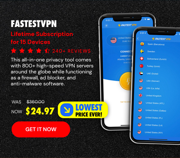 FastestVPN: Lifetime Subscription (15 Devices)