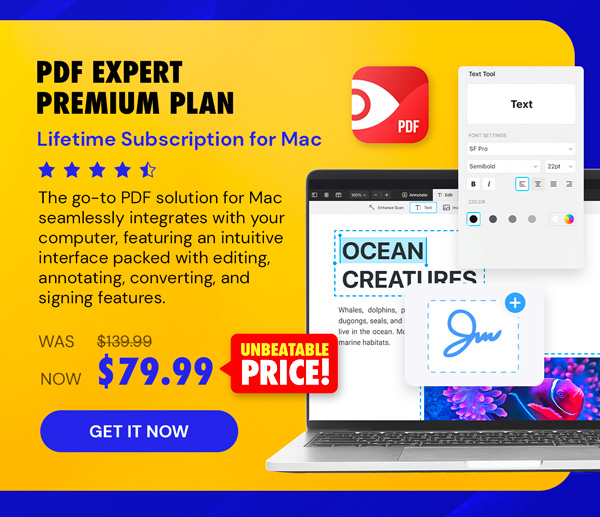 PDF Expert Premium Plan: Lifetime Subscription (Mac)