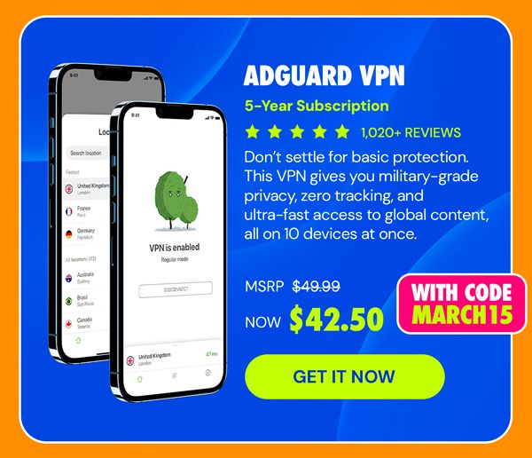 AdGuard VPN: 5-Yr Subscription