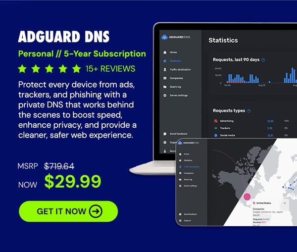 AdGuard DNS Personal: 5-Year Subscription