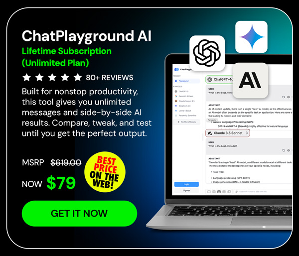 ChatPlayground AI: Lifetime Subscription (Unlimited Plan)