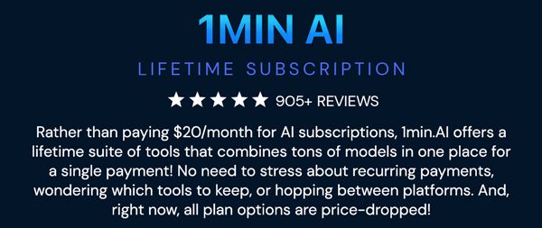 1minAI Pro Plan Lifetime Subscription