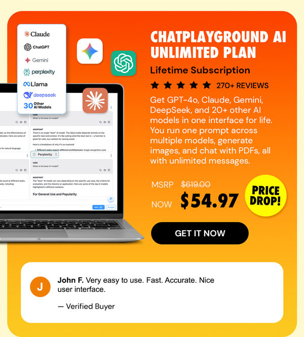 ChatPlayground AI: Lifetime Subscription (Unlimited Plan)
