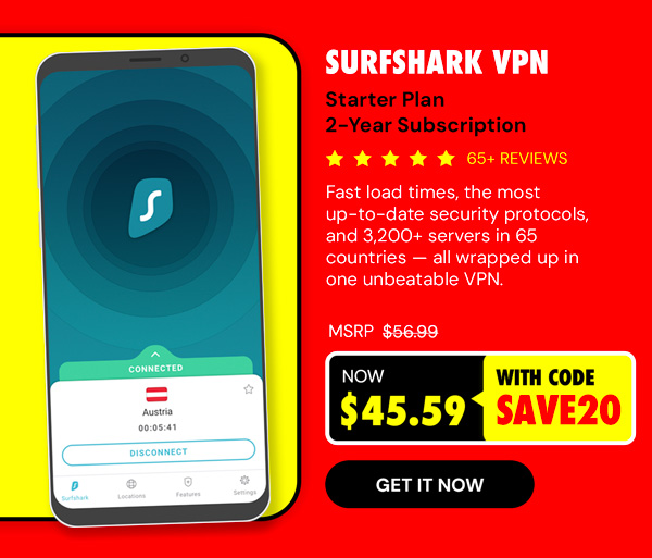 SurfShark VPN Starter Plan: 2-Yr Subscription