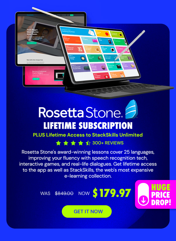 The Unlimited Lifetime Learning Subscription Bundle ft. Rosetta Stone