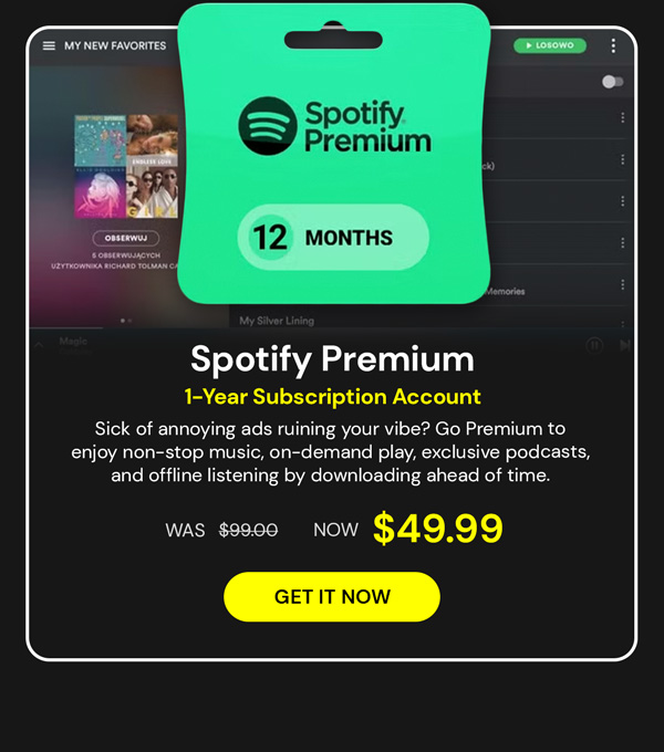 Spotify Premium: 1-Year Subscription Account