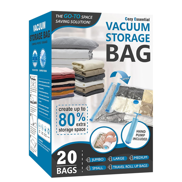 20 Pack Vacuum Storage Bags, 