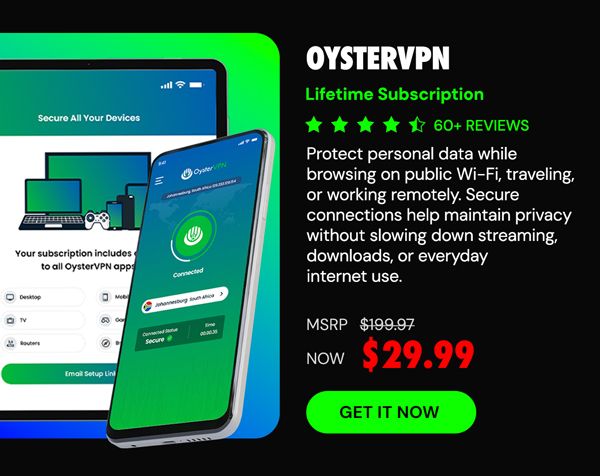 OysterVPN: VPN Lifetime Subscription