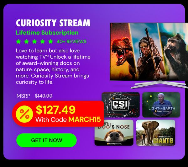 Curiosity Stream Standard Plan: Lifetime Subscription