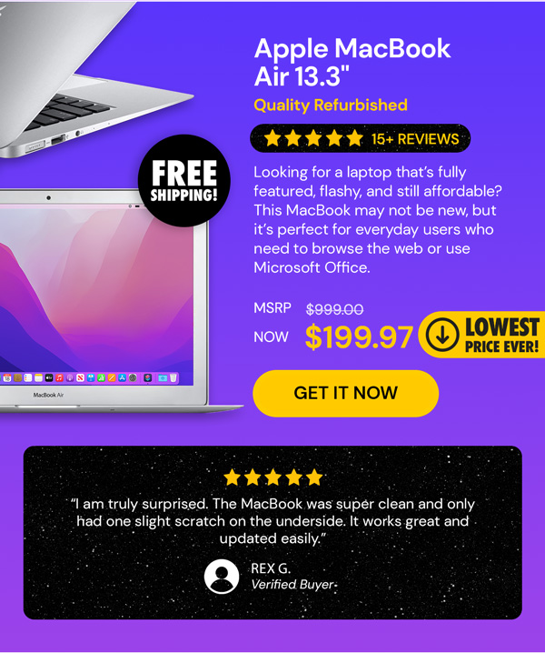 Apple MacBook Air 13.3" (2017) 1.8GHz i5 Core 8GB RAM 128GB - Silver (Refurbished)