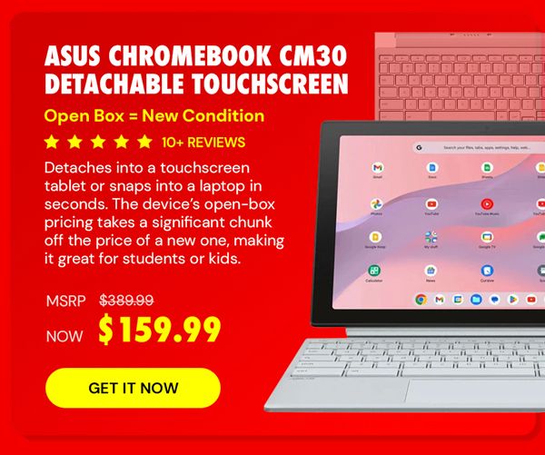 ASUS Chromebook CM30 (2024) Detachable Touchscreen 8GB RAM 128GB eMMC (Open Box)
