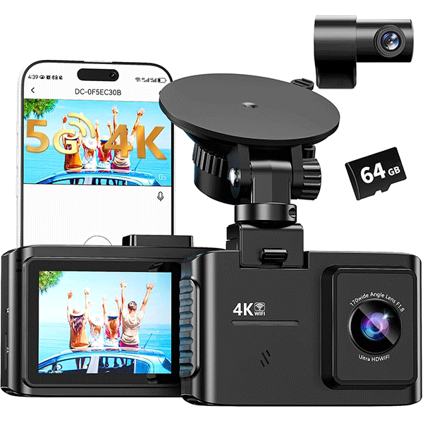 4K Dash Cam Front + Rear